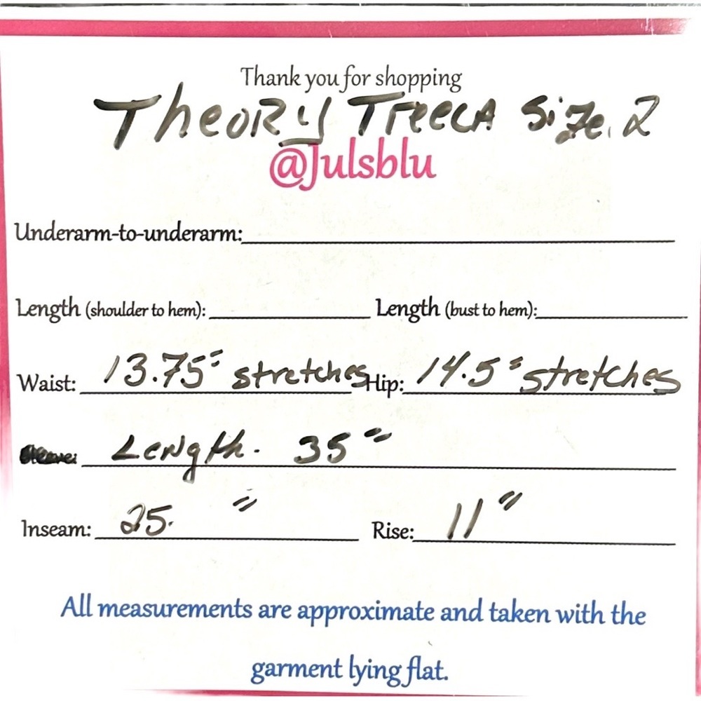 THEORY Treeca Pull-On Cropped Work Trouser Pant in Admiral Crepe size NWT - Picture 14 of 16